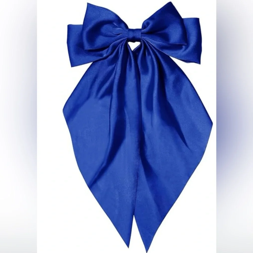 NEW Royal Blue Satin Hair Bow Adult/Youth Size